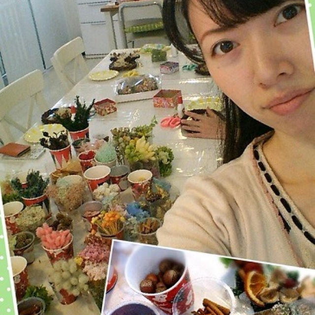 自由にオリジナルが作れる♪　クリスマスリースレッスンに参加！！テーマは【食いしん坊なクリスマス♪】