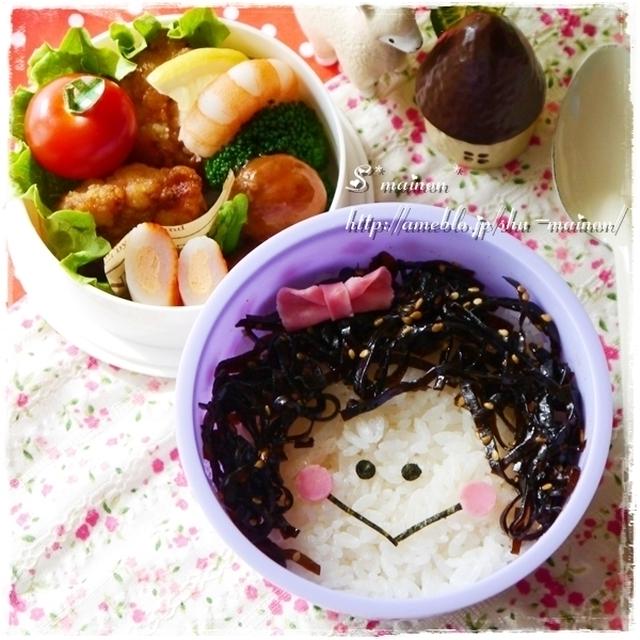 ＊感謝★簡単！詰めるだけニコニコガール☆キャラ弁＃クック話題入り＊