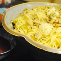シーフードマリネのつけスパゲッテイ　完熟トマト　コンソメ仕立て