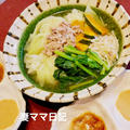 ２つのタレで「野菜と豚肉のだし煮」♪　Dashi Flavored Vege & Pork