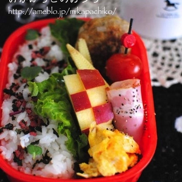 ＊蒸しハンバーグと今日のおべんとう＊