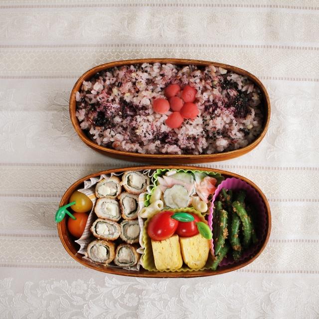 中学生のお弁当〜豚肉のクリームチーズ巻きレシピ〜