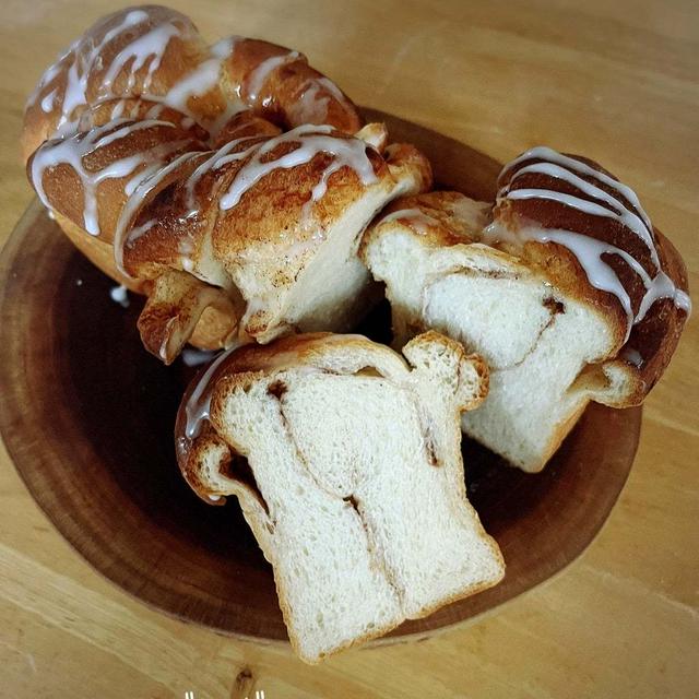 大きく作ったシナモンロール/肩身の狭いメロンパン