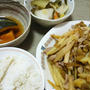 昨日の夕飯(6/1):高菜とジャガイモ、豚肉の炒め物他