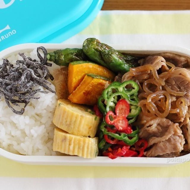 事前準備のおかげで朝5分弁当【牛肉と糸こん甘辛煮】