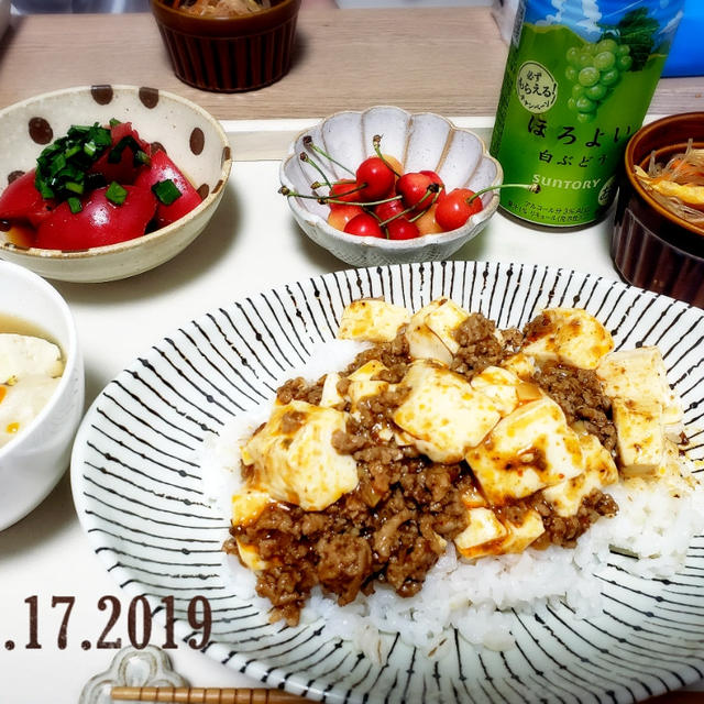 ６月17日の献立～麻婆豆腐献立～市販の麻婆豆腐を劇的に美味しくする方法♡