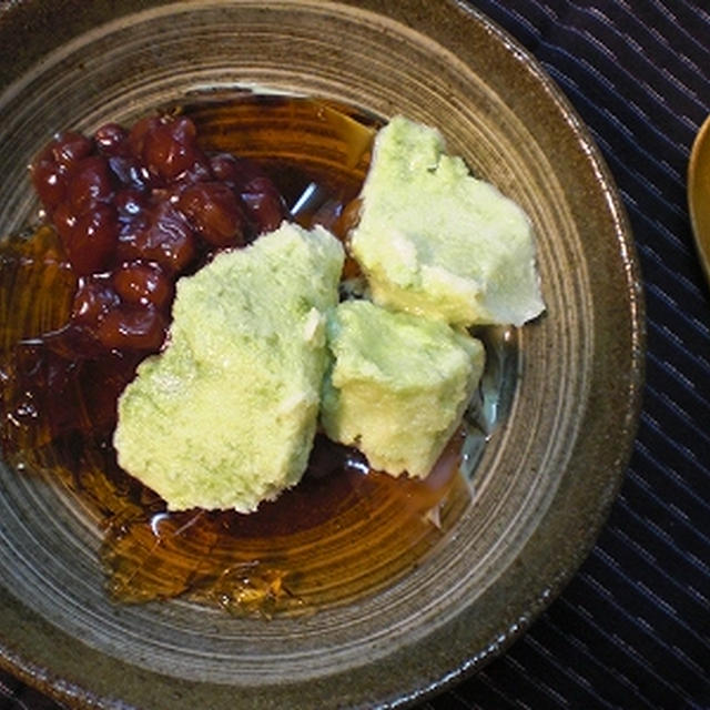 ほうじ茶ゼリー＆生クリームなしで作る抹茶アイス