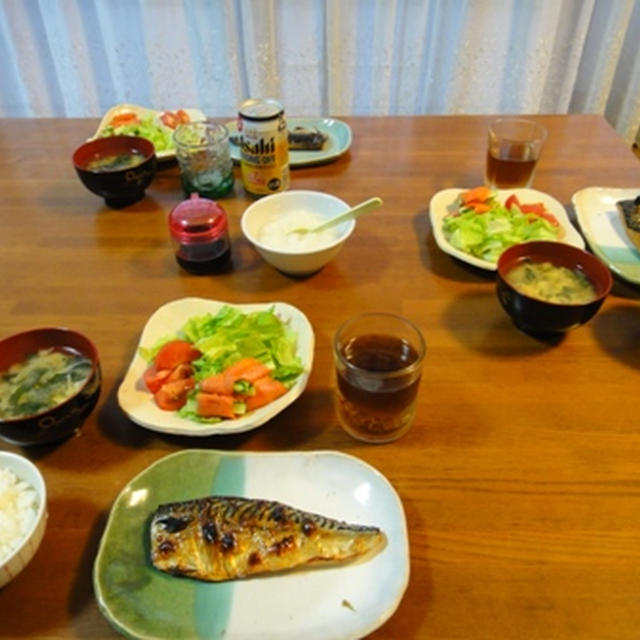 ６月２８日の夕飯　***　塩鯖♪　***