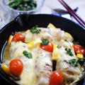 ◆晩ご飯のおかず【長芋・絹サヤの豚肉巻　チーズを乗せて　スキレット焼きで簡単！です♪】