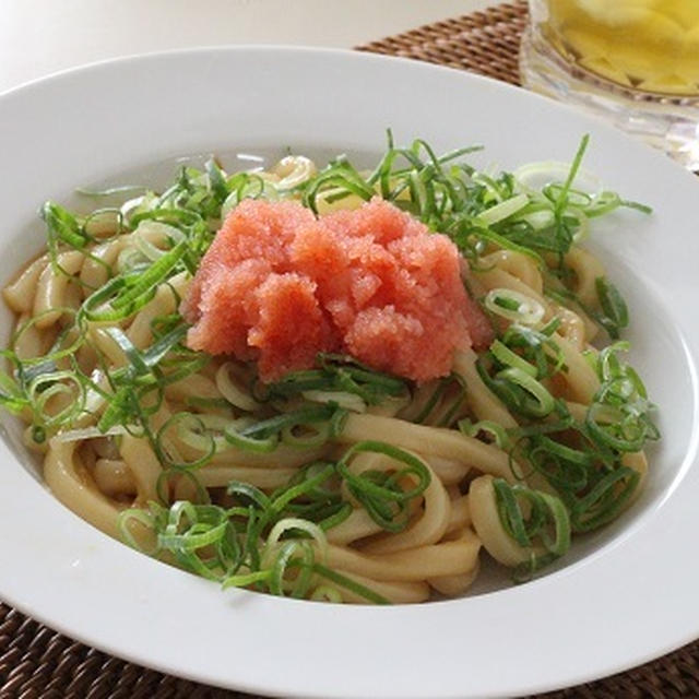 スパイス大使♪辛子明太＊生姜醤油温か＊ぶっかけうどん☆彡