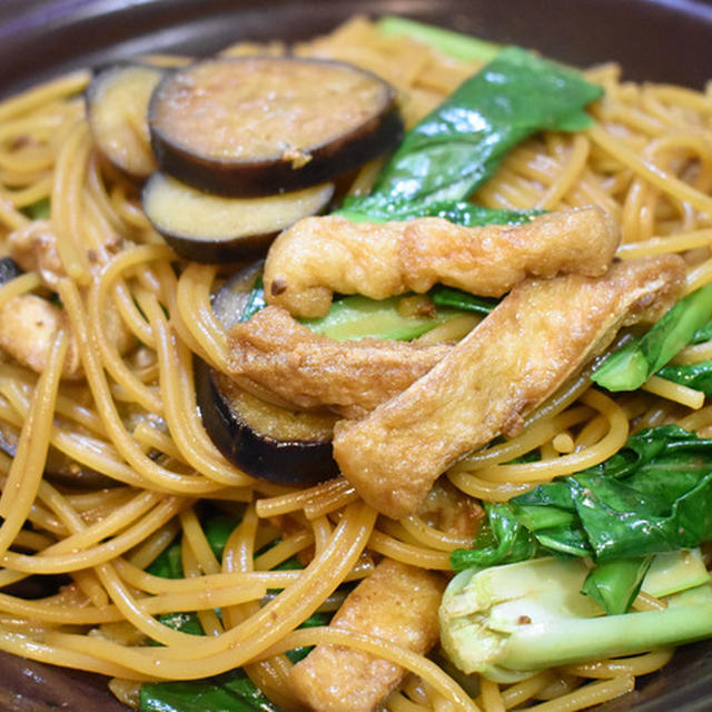 フライパン１つで♪茄子の味噌パスタ