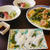 烏賊そうめんと法蓮草ベーコン炒めなど