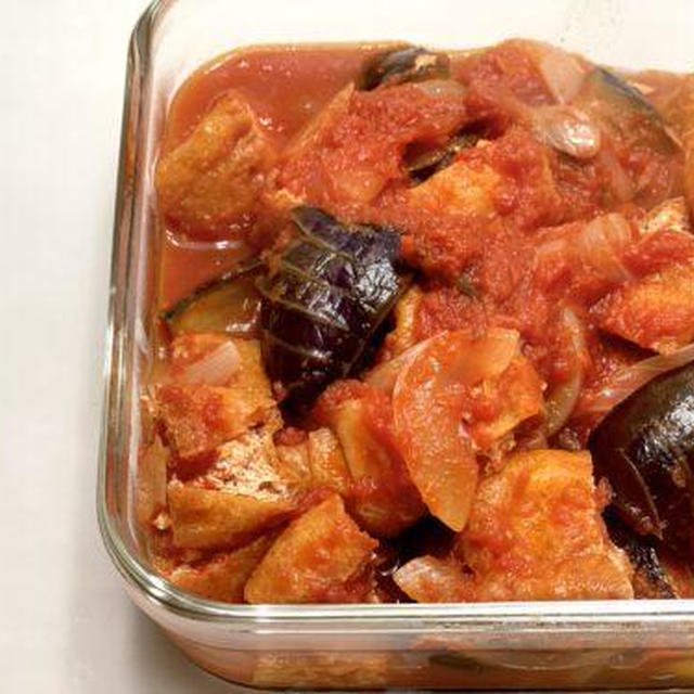 さっぱり作り置きレシピ「なすと栃尾あげの和風トマト煮」