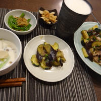 めんつゆ×ごま油で豚茄子炒め