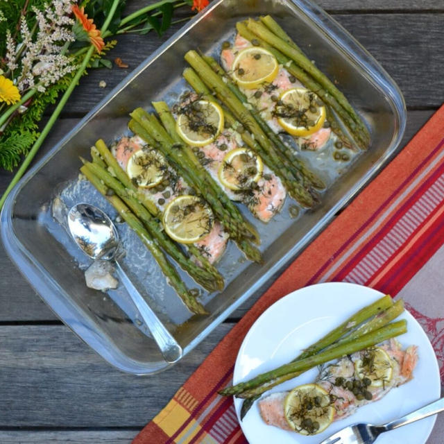 Baked Salmon with Asparagus ベークドサーモンとアスパラガス