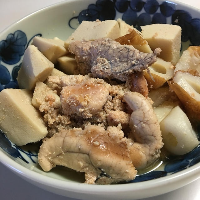 高野豆腐と生たらこ煮物