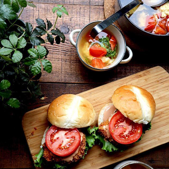 チキンカツバーガーでランチ♡【#簡単レシピ#ランチ】