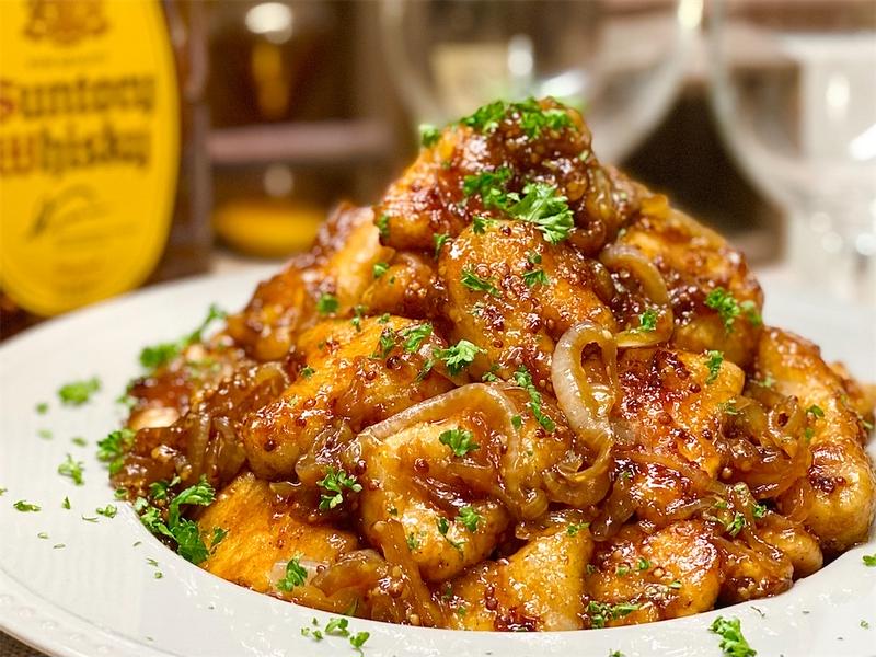【レシピ】鶏むね肉と玉ねぎのオイスターハニーマスタード