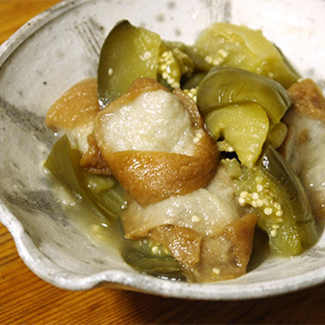 青なすと油麩の煮物