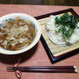 素麺を豚バラと新玉ねぎの温かいつけつゆで♪