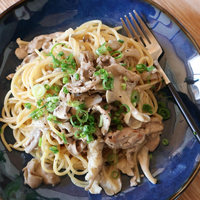 柚子胡椒の香りが決め手♪＊豚肉と舞茸の柚子胡椒風味パスタ＊