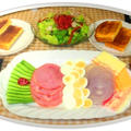 朝食は、トーストサンドで