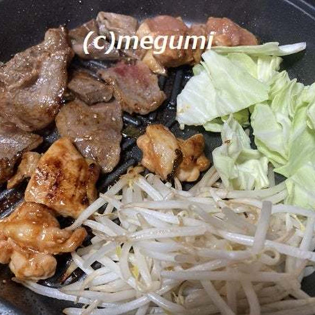 焼肉用のお肉が奉仕品だったので焼肉です。