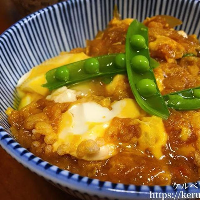 【ズボラ飯】豆腐と揚げ玉の玉子とじ丼のブランチ