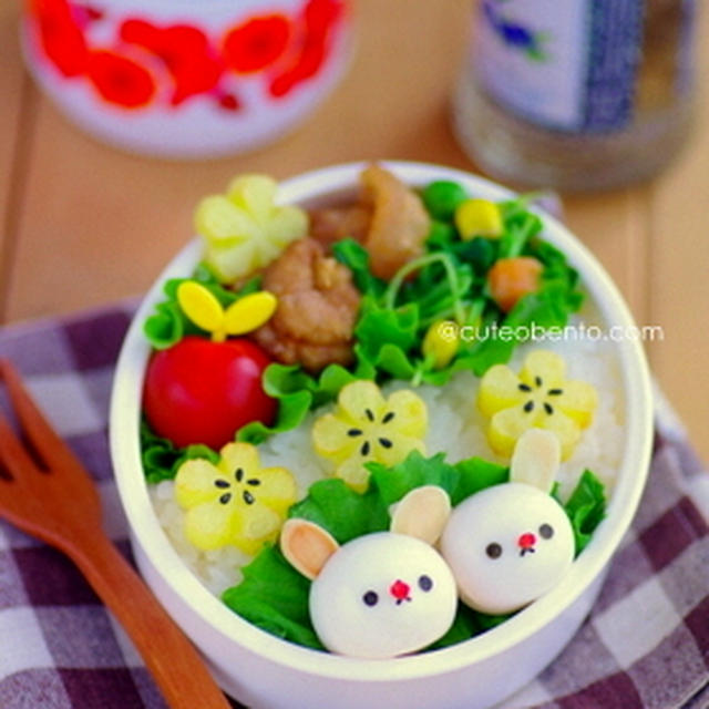 うずらのうさちゃんのキャラ弁