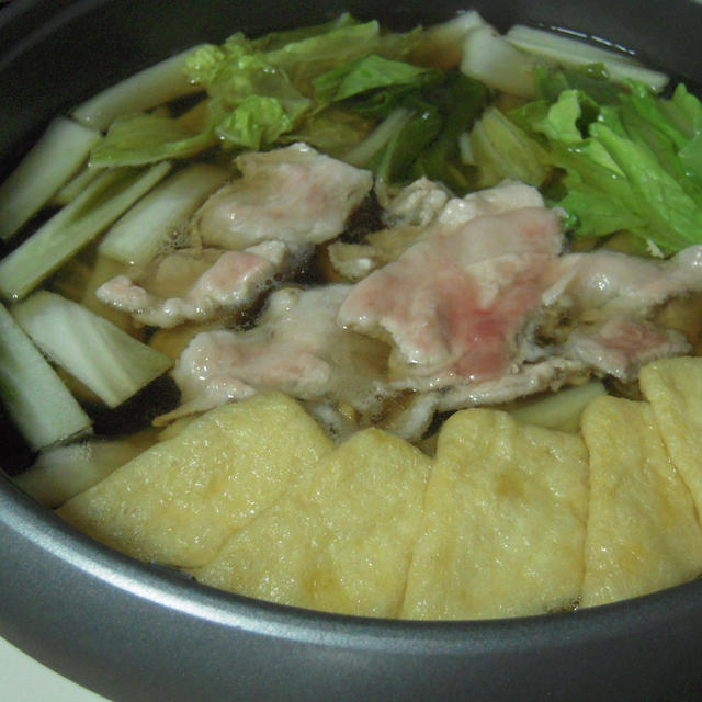 豚肉と白菜の鍋＆江戸切子冷酒杯