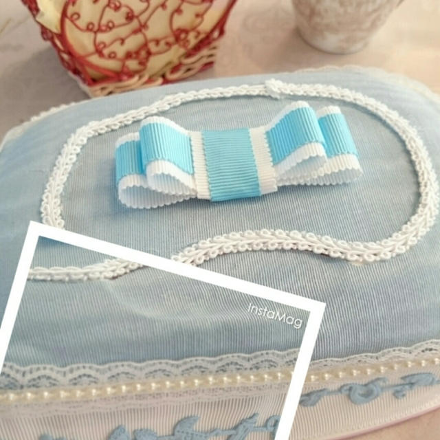 ブルーモアレのおしりふきケース ♡カフェミナージュ