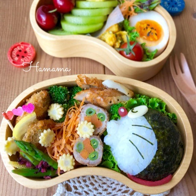 《キャラ弁》ブッチュ〜なドラちゃん♡作り方♡次女の運動会