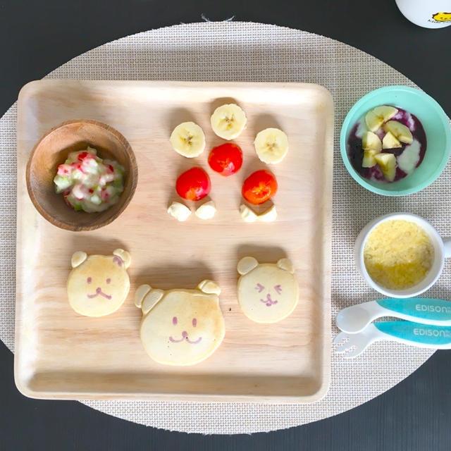 【離乳食完了期】きな粉ミルクパンケーキ&えのきの卵スープ