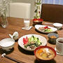 具沢山豚汁と豚肉と水菜の塩麹香味炒め