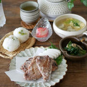 鰹の竜田揚げの昼ごはん