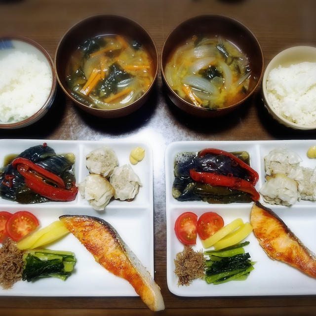 【家ごはん】 焼き魚の ワンプレート和食ごはん 2日分 * 魚の西京焼き * おばあちゃんのナスの甘辛煮