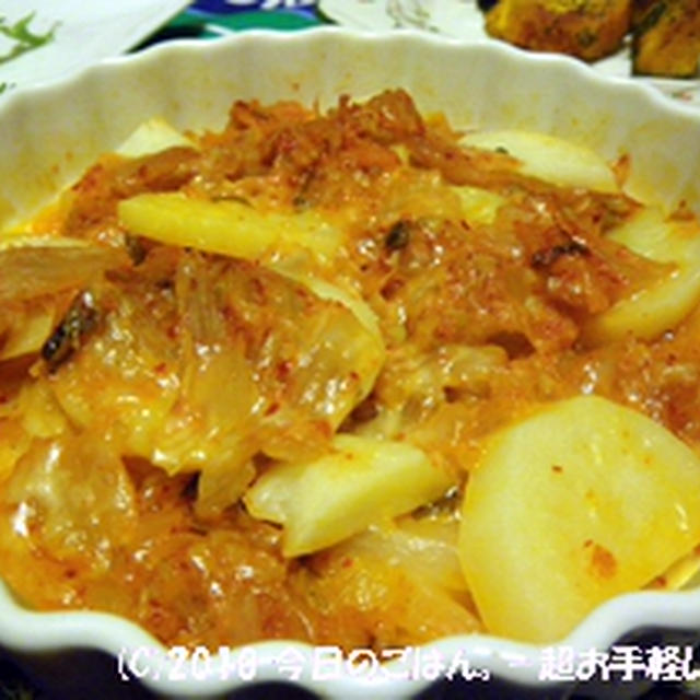 キムチじゃがたまチーズ♪　レンジでチン♪で10分(^_-)-☆