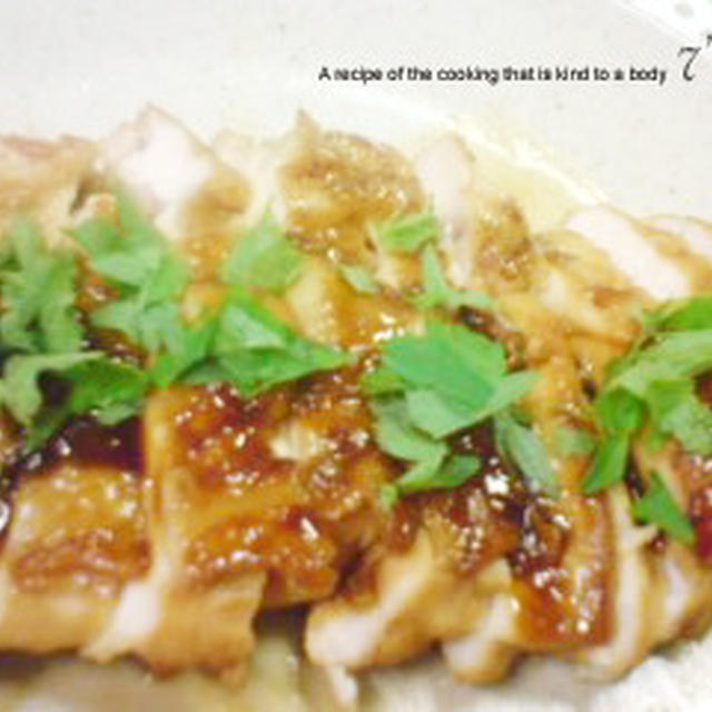 鶏肉の照り焼きシソソース掛け