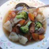 レシピブログ企画「ＧＡＢＡＮ」ブーケガルニを使って、温か朝食根菜スープ♪