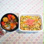 ひもかわうどん　★　じぶんBENTOは 鶏だんごde酢豚風＆炒飯