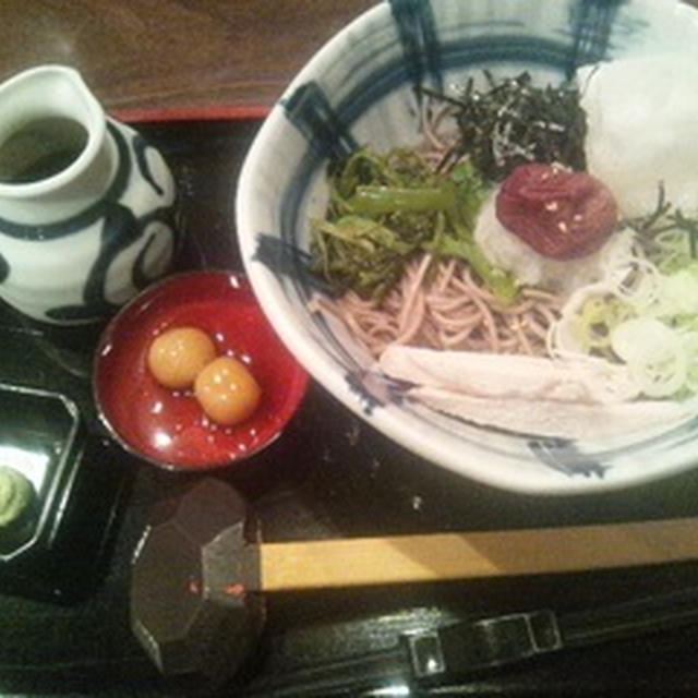 新宿・そじ坊で冷やし梅おろしそば