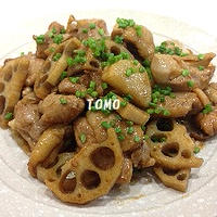 タバスコ（R)ブランド　ペパーソースで　「レンコンと長芋のピリ辛鶏肉炒め♪」