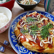 お好み焼きみたいなとんぺい焼き定食#本日のおうちごはん