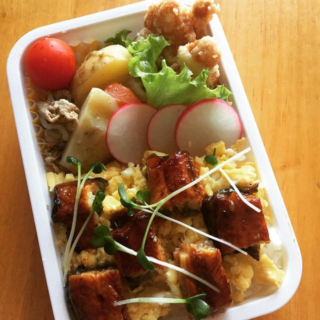 *　ひつまぶし風弁当　*　＆アイスコーヒー。