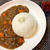 カレー＆タラ磯辺フライ＆ほうれん草しいたけ炒め