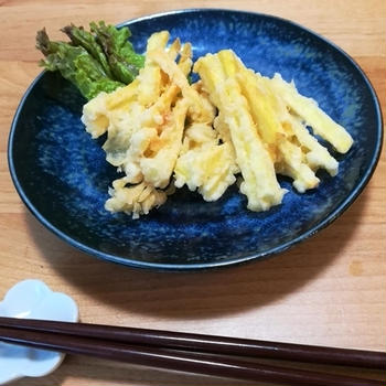 郷土料理：さつまいもの天ぷら「がね」