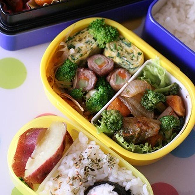 chiiちゃんはじめてのお弁当　＊　作りおきおかず[バジルペースト＊ゴーヤの佃煮]