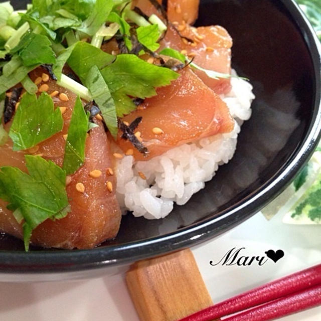 【定番】いつものまぐろの漬け丼♡ﾞ