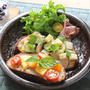 【　まだまだ夏を感じていたい！桃と夏野菜のタルティーヌ　】