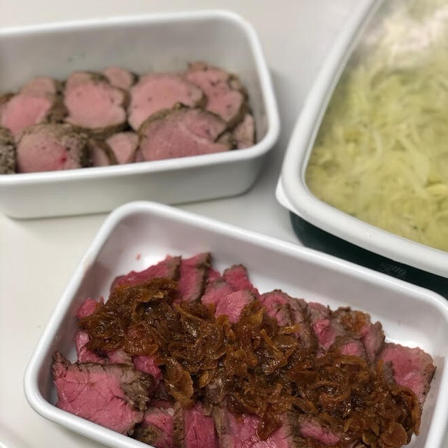 【肉野菜の重ね炒めおろし牡蠣だし醤油がけ】【キノコとベーコンのレンチン焼うどん】と肉肉しいかなえデリバリーサービス